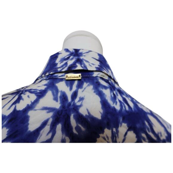 St John Floral Print Silk And Spandex Blend Shirt Dress Size 4 - Picture 11 of 13